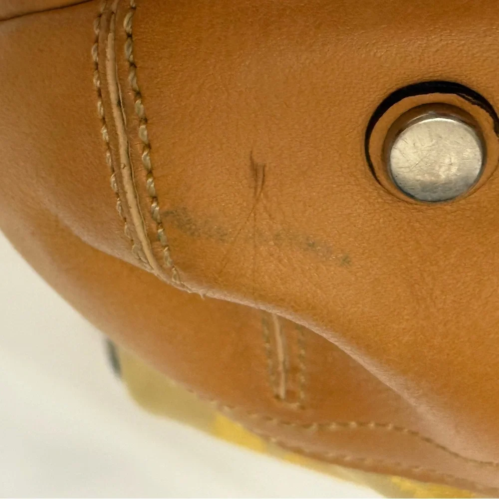 Coach Optic Signature Flap Satchel in Tan and Yellow Women's Bag - Picture 5 of 12